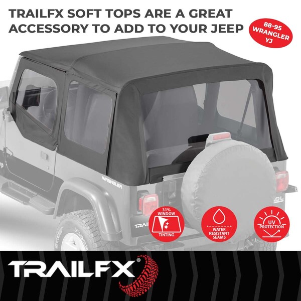 SOFT TOP REPLACEMENT FABRIC Replacement Top Black Diamond Fabric Uses Factory Doors With Upper D